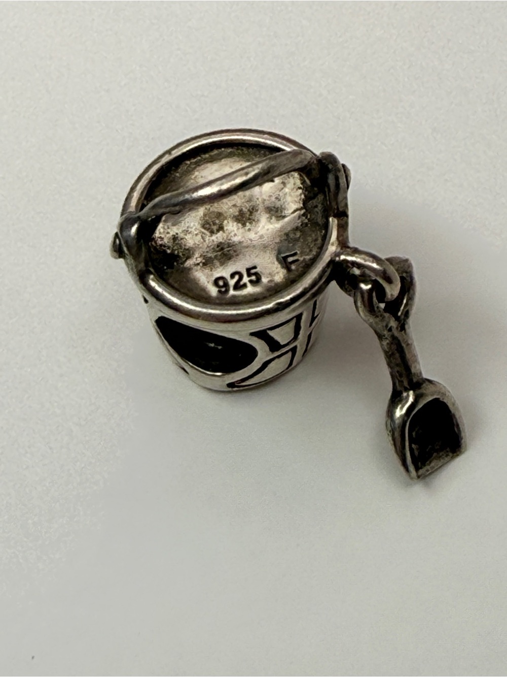 Chamilia Beach Pail & Shovel Sterling Silver Threaded Charm Retired